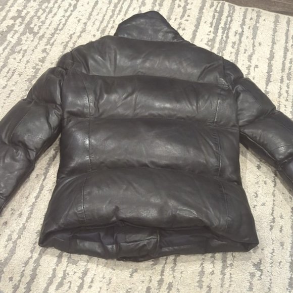 NWT Body & Christensen Black Super Soft Leather Puffer jacket - Picture 6 of 11